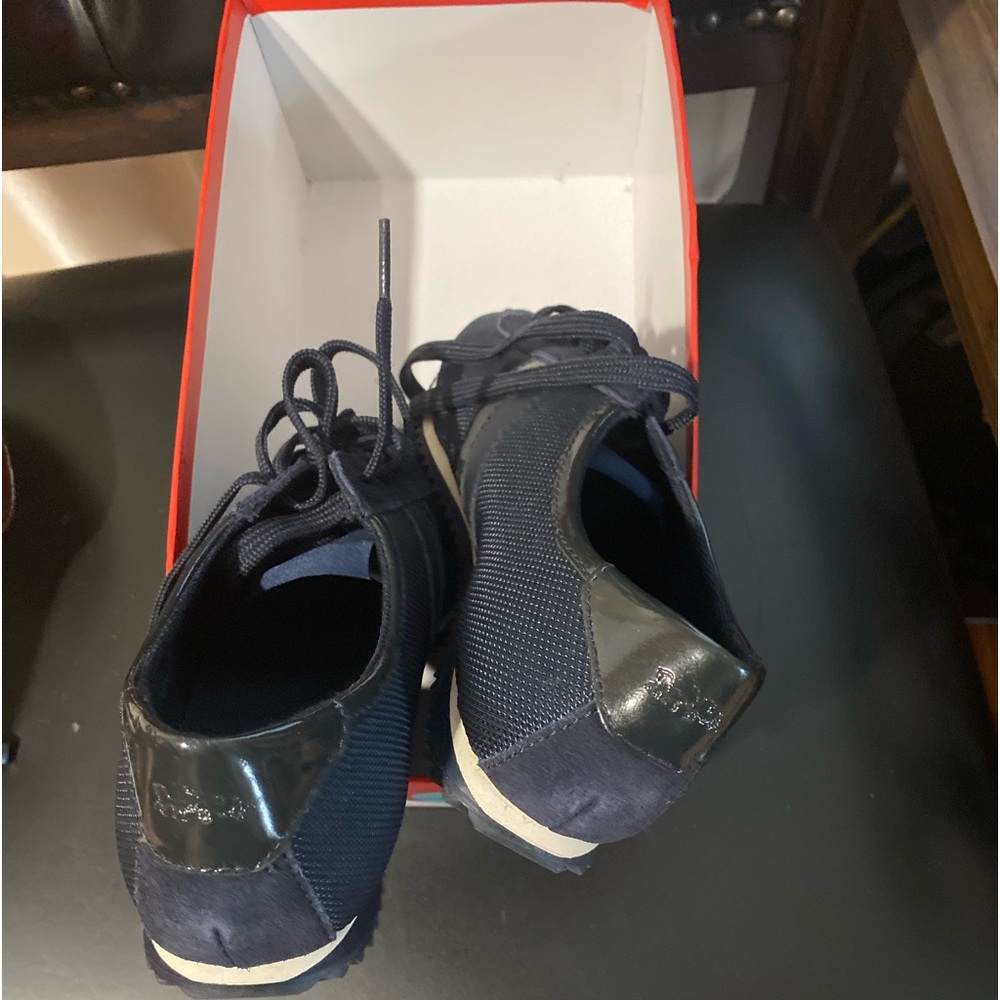 Navy blue coach sneakers. - Picture 2 of 9